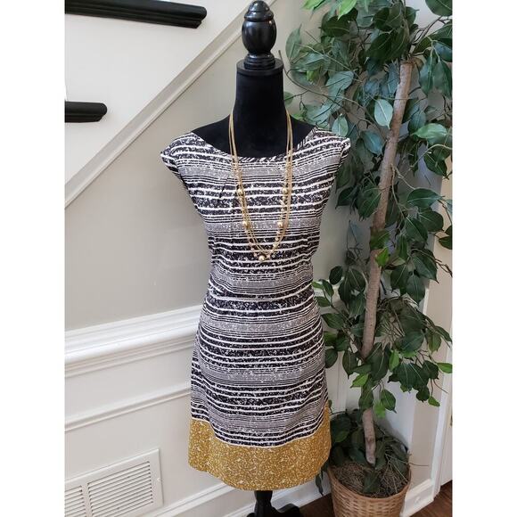 The Limited Sheath Dress Womens M Multi Striped Boat Neck Sleeveless Knee Length - Picture 1 of 14